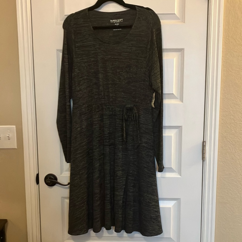 Torrid Brand New Gray Faux Wrap Dress